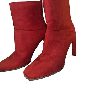 Shoedazzle Inesa  Block Heel‎ Bootie in Red  (US 7.5) 4 inch heel